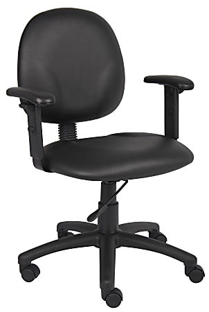 Boss Diamond Task Chair With Antimicrobial Protection, Adjustable Arms, Black