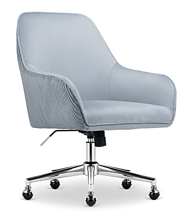 Serta® Chloe Ergonomic Fabric Mid-Back Home Office Chair, Ash Blue