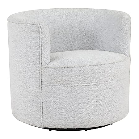 Office Star Cleo Fabric Swivel Accent Chair, Fog/Sterling