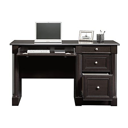 Sauder palladia computer desk store with hutch vintage oak finish