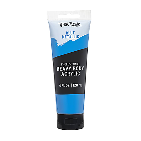 Brea Reese Professional Heavy-Body Acrylic Paint, 4 Oz, Metallic Blue