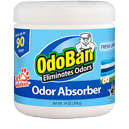 OdoBan Solid Odor Absorber Air Freshener, Fresh Linen Scent, 14 Oz