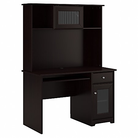 Bush Furniture Cabot 48"W Small Computer Desk With Hutch And Keyboard Tray, Espresso Oak, Standard Delivery