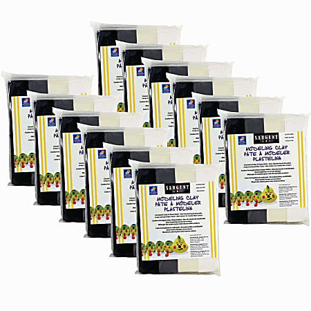 Sargent Art Non-Hardening Modeling Clay, Assorted Natural Colors, 1 Lb Clay Per Pack, Set Of 12 Packs