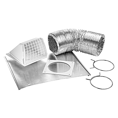 Lambro® 4” x 8’ UL® 2158A Transition Duct Vent Kit For Clothes Dryer Venting, White, LAO1375W