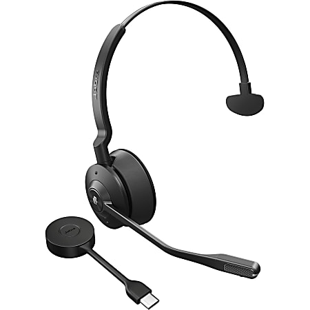 Jabra Engage 55 Headset - Mono - USB Type C - Wireless - DECT - 492.1 ft - 40 Hz - 16 kHz - On-ear - Monaural - Open - Noise Cancelling, Uni-directional, MEMS Technology Microphone - Black