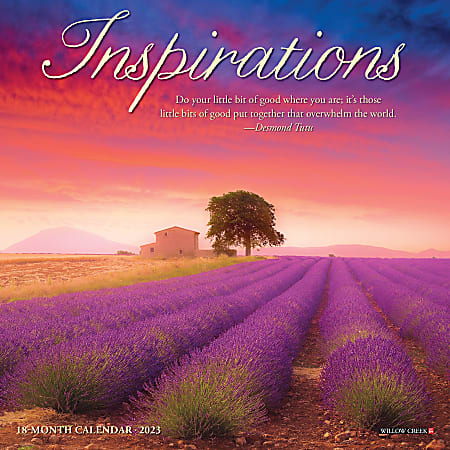 Willow Creek Press Monthly Mini Wall Calendar, 7" x 7", Inspirations, January to December 2023, 28520