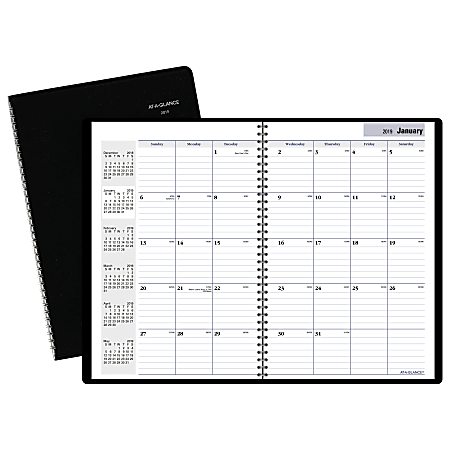 AT-A-GLANCE® DayMinder® 14-Month Planner, 7 7/8" x 11 7/8", Black, December 2018 to February 2020