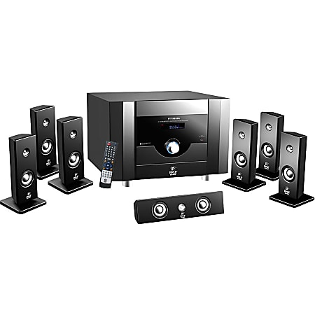 PylePro PT798SBA 7.1 Home Theater System - 500 W RMS - Amplifier - Piano Black - MPEG-4