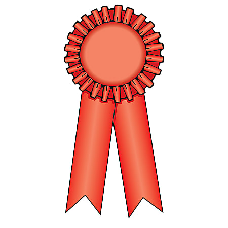 Scholastic Award Ribbon Stickers, Red, 2" x 4", Pack Of 30