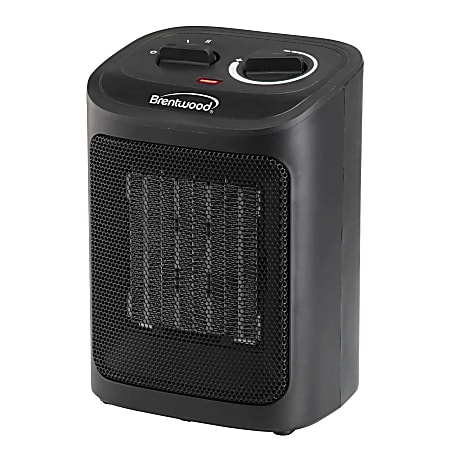 Brentwood® H-C1603 1,500-Watt-Max Portable Ceramic Space Heater and Fan, Black