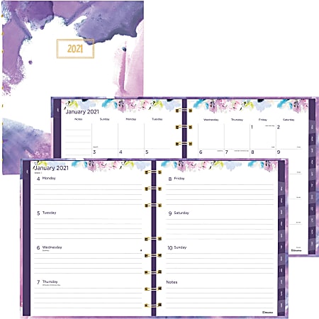 Rediform Passion Weekly/Monthly MiracleBind Planner - Julian Dates - Weekly, Monthly - 1 Year - January till December - 1 Week, 1 Month Double Page Layout - Twin Wire - Multi - Fibers