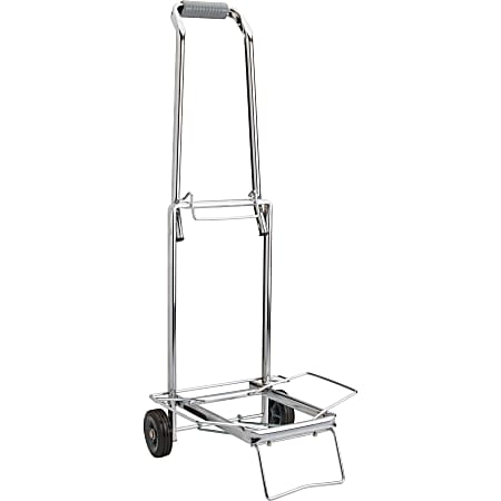 Sparco Compact Luggage Cart, 150 Lb Capacity, Chrome