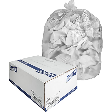 Genuine Joe 0.6 mil Trash Bags, 33 gal, 33"H x 40"W, Clear, 500 Bags