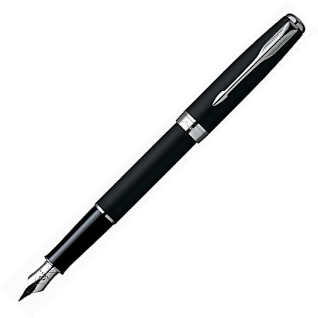 Parker® Sonnet Fountain Pen, Medium Point, Matte Black Barrel