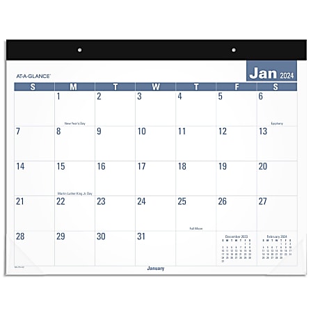 2024 AT-A-GLANCE® Easy To Read Desk Pad Calendar, 21-3/4" x 17", January To December 2024, SKLP2432