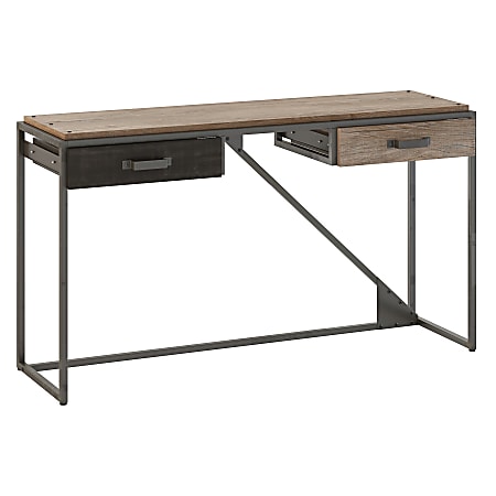 Bush Furniture Refinery Console Table With Drawers, Rustic Gray/Charred Wood, Standard Delivery
