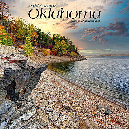 2024 BrownTrout Monthly Square Wall Calendar, 12" x 12", Oklahoma Wild & Scenic, January to December
