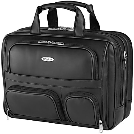 Samsonite Carrying Case (Briefcase) for 15.6" Notebook - Black - Shoulder Strap, Handle - 12" Height x 12" Width x 6.5" Depth - 1 Pack
