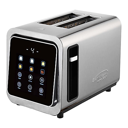 Brentwood&reg; 1,100-Watt 2-Slice Touch-Screen Digital Toaster with Extra-Wide Slots, Stainless Steel, TS-228DS