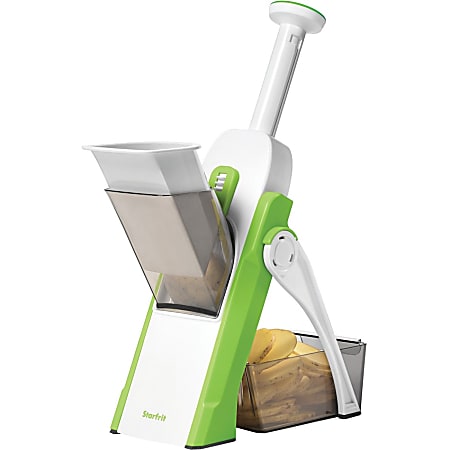 Starfrit® Pump'N'Slice Chopper And Slicer, Green/White