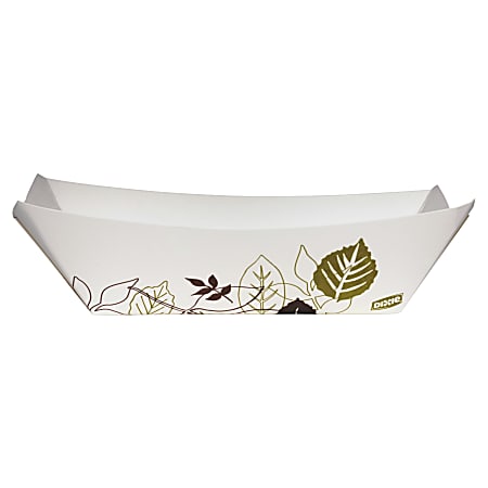 Dixie® Kant Leek® Paper Food Trays, 1.5 Qt, 2 1/8" x 5 13/16" x 8 3/8", Green/Burgundy, Pack Of 500 Trays