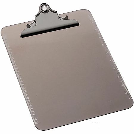Sparco Plastic Clipboards - 9" x 12 1/2" - Spring Clip - Plastic - Smoke - 1 Each