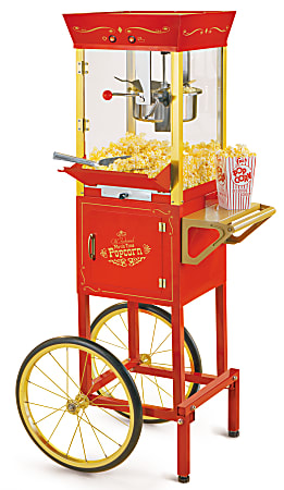 Nostalgia Electrics CCP510 Vintage Commercial Popcorn Cart, Red