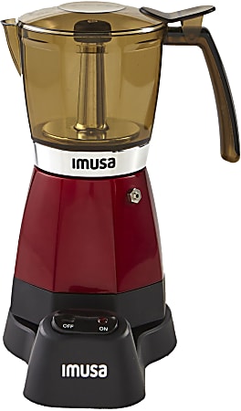 IMUSA Electric 3- And 6-Cup Moka Maker, Red