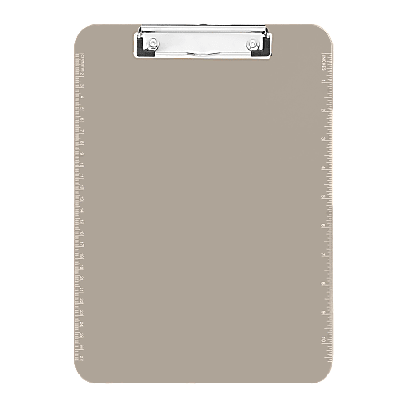 Sparco Plastic Clipboard With Flat Clip, 8 1/2" x 11", Smoke