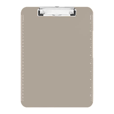 Sparco Plastic Clipboard With Flat Clip, 8 1/2" x 11", Smoke