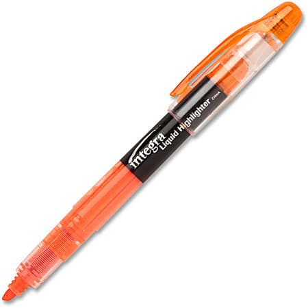 Integra Liquid Highlighters - Chisel Marker Point Style - Fluorescent Orange - 1 Dozen