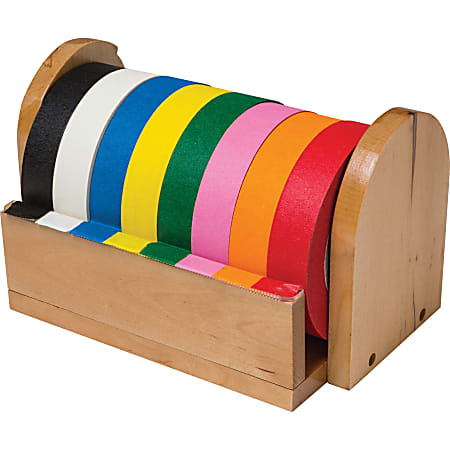 Creativity Street Wood Masking Tape Holder - Holds Total 8 Tape(s) - Wood - Brown - 1 Each