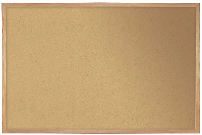 Ghent Non-Magnetic Cork Bulletin Board, 48-1/2” x 144”, Natural, Oak Frame