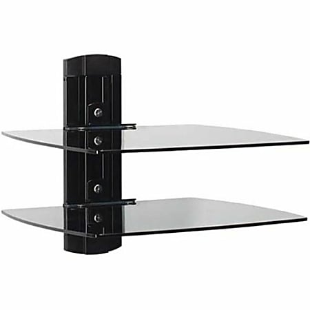 Sanus VF3012 - Shelving system - for AV System - tempered glass - black - wall-mountable