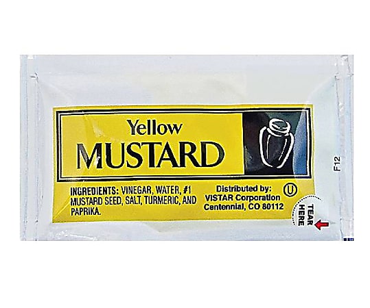 Vistar Mustard Single-Serve Packets, 0.16 Oz, Pack Of 200