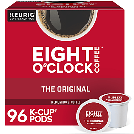 Eight O'Clock Single-Serve Coffee K-Cups®, Original, Box Of 24 Pods, Case Of 4 Boxes