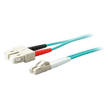 AddOn 3m LC (Male) to SC (Male) Aqua OM3 Duplex Fiber OFNR (Riser-Rated) Patch Cable