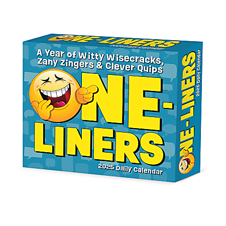 2025 Willow Creek Press Daily Desk Box Calendar, Humor & Comics, 5-1/2” x 6-1/4", One-Liners, January To December, 40980