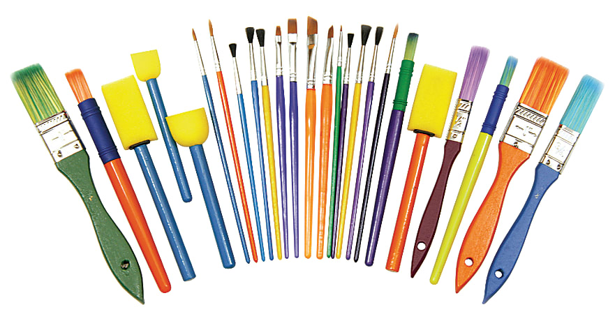 Creativity Street Painting Supplies Starter Brush Set, Assorted Sizes, Pack Of 25