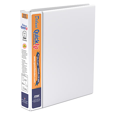 Stride® QuickFit® Space-Saving Deluxe View 3-Ring Binder, 1 1/2" D-Rings, 42% Recycled, White