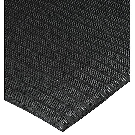 Genuine Joe Air Step Anti-Fatigue Mat, 3' x 60', Black