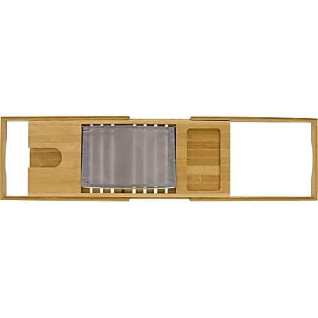 BIOS Living Bamboo Bathtub Caddy - 1.4" Height x 8.7" Width x 27.5" Depth - Cell Phone Holder, Adjustable - Bamboo - Bamboo - 6 / Carton
