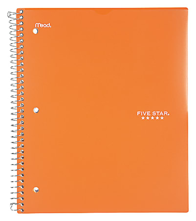 Five Star® Notebook, 8 1/2" x 11", 1 Subject, College Ruled, 100 Sheets, Assorted Colors (No Color Choice)