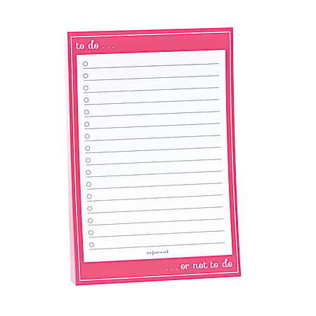 See Jane Work® Sticky Note List Pad, 6" x 4", Blue/White, 100 Sheets Per Pad