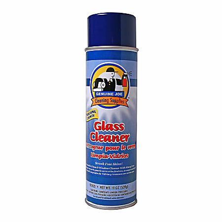 Genuine Joe Glass Cleaner Aerosol Spray, 19 Oz Can