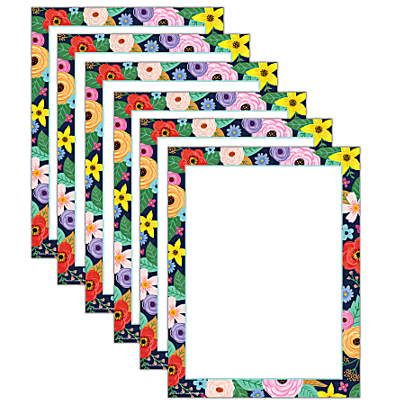 Teacher Created Resources Computer Paper, 8-1/2" x 11", Wildflowers, 50 Sheets Per Pack, Bundle Of 6 Packs