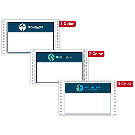 Custom Printed Pinfed Continuous-Feed Dot Matrix Color Labels, 2-7/8" x 4-1/4" Rectangle, Box Of 500 Labels
