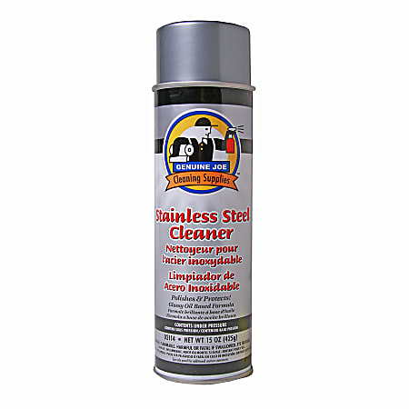 Genuine Joe Stainless Steel Cleaner - For Metal Surface - 15 fl oz (0.5 quart)Can - 1 Each - Pleasant Scent, Luster - Multi