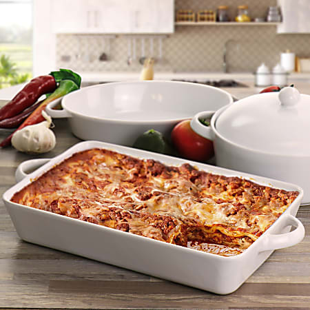 Gibson Elite Gracious Dining 4 Piece Bakeware Set White